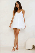 Rooftop Oasis Embroidered Cami Mini Dress White