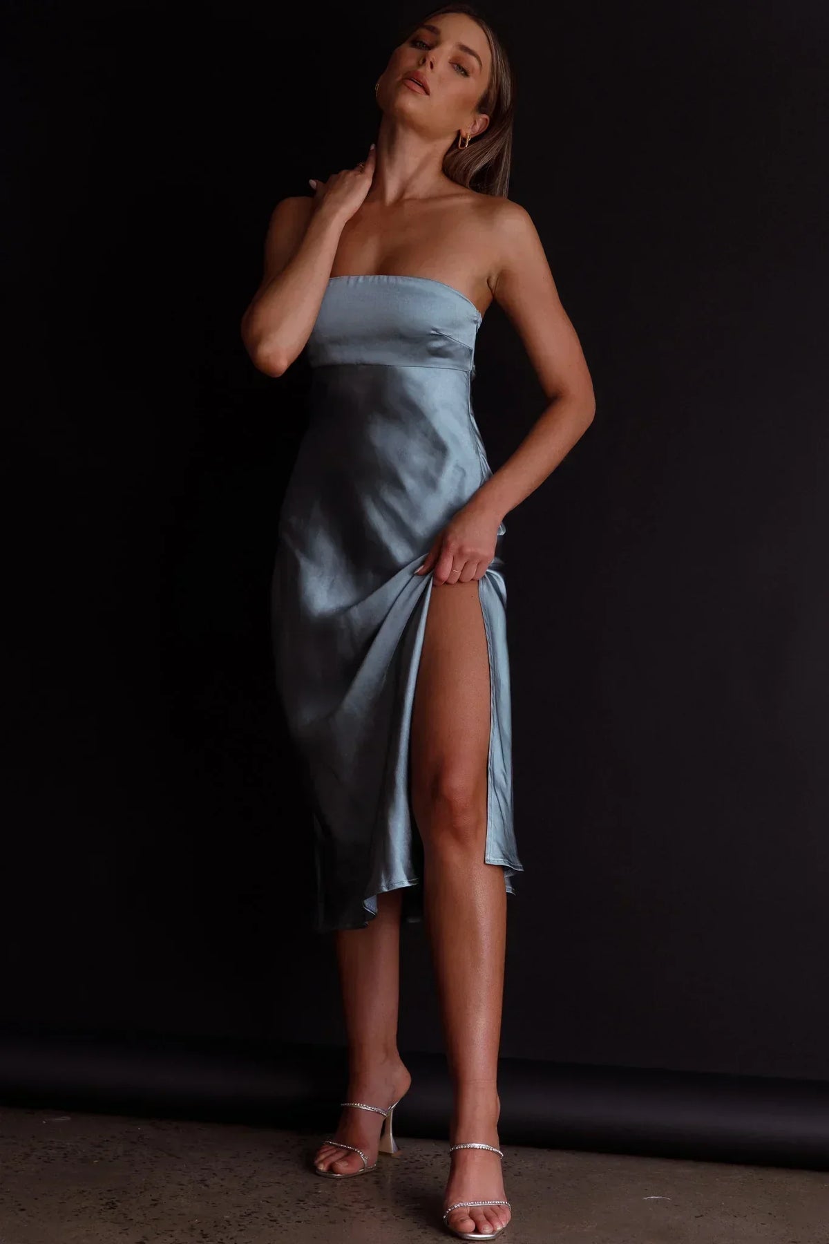 Ladies' Night Cowl Back Midi Dress Seafoam