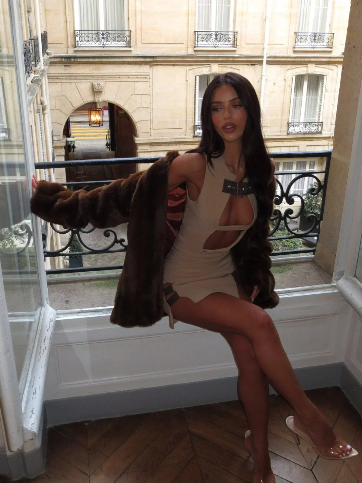 Murphy Mini Dress Beige