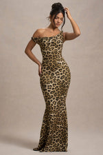 Lita | Leopard Print Twisted Asymmetric Maxi Dress