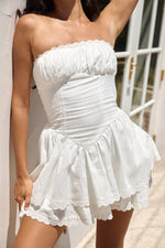 On Some Nights Strapless Mini Dress White