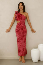 Mystique Beauty One Shoulder Maxi Dress