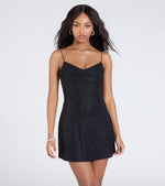 Unforgettable Heat Open Strappy Back Glitter Mini Dress