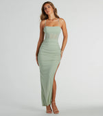 Rose Formal Mesh Corset Column Dress