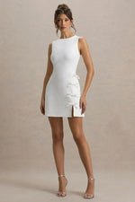 Kalina | White Mini Dress With Bow Detail