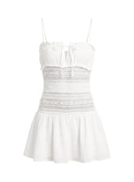 Christobela Drop Waist Lace Mini Dress White