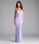 Kaylie V-Neck Bodycon Sequin Bead Formal Dress