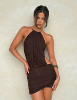 Evanna Mini Dress - Brown : Chocolate