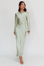 Loveland Cowl Back Midi Dress Sage