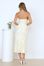 Magic Haze Strapless Mesh Midi Dress
