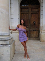 Henley Mini Dress Dusty Purple