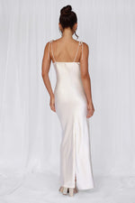 HELLO MOLLY The Penelope Cowl Satin Maxi Dress Pearl