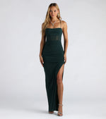 Rose Formal Mesh Corset Column Dress