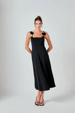Rosette Shoulder Maxi Dress