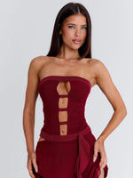 Nina Mini Dress Burgundy
