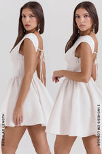 Enchant-White Open Back Mini Dress