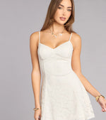 Romantic Notion Glitter Lace-Up Mini Dress