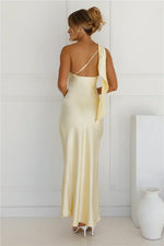 Romantic Tales Satin One Shoulder Maxi Dress