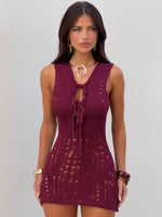 Aurelie Mini Dress Deep Red