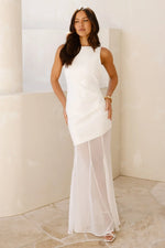 Modern Art Maxi Dress White