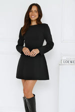 Polished Elegance Long Sleeve Mini Dress