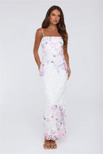 Wardrobe Flex Embroidered Maxi Dress White