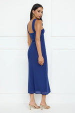 Nightlife Chic One Shoulder Mesh Midi Dress