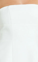 Catharine Mini Dress - Strapless A Line Dress In White