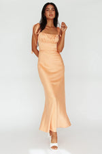 Pennelope Tied Shoulder Maxi Dress Orange