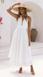 Kathy Halter Neck Maxi Dress - White
