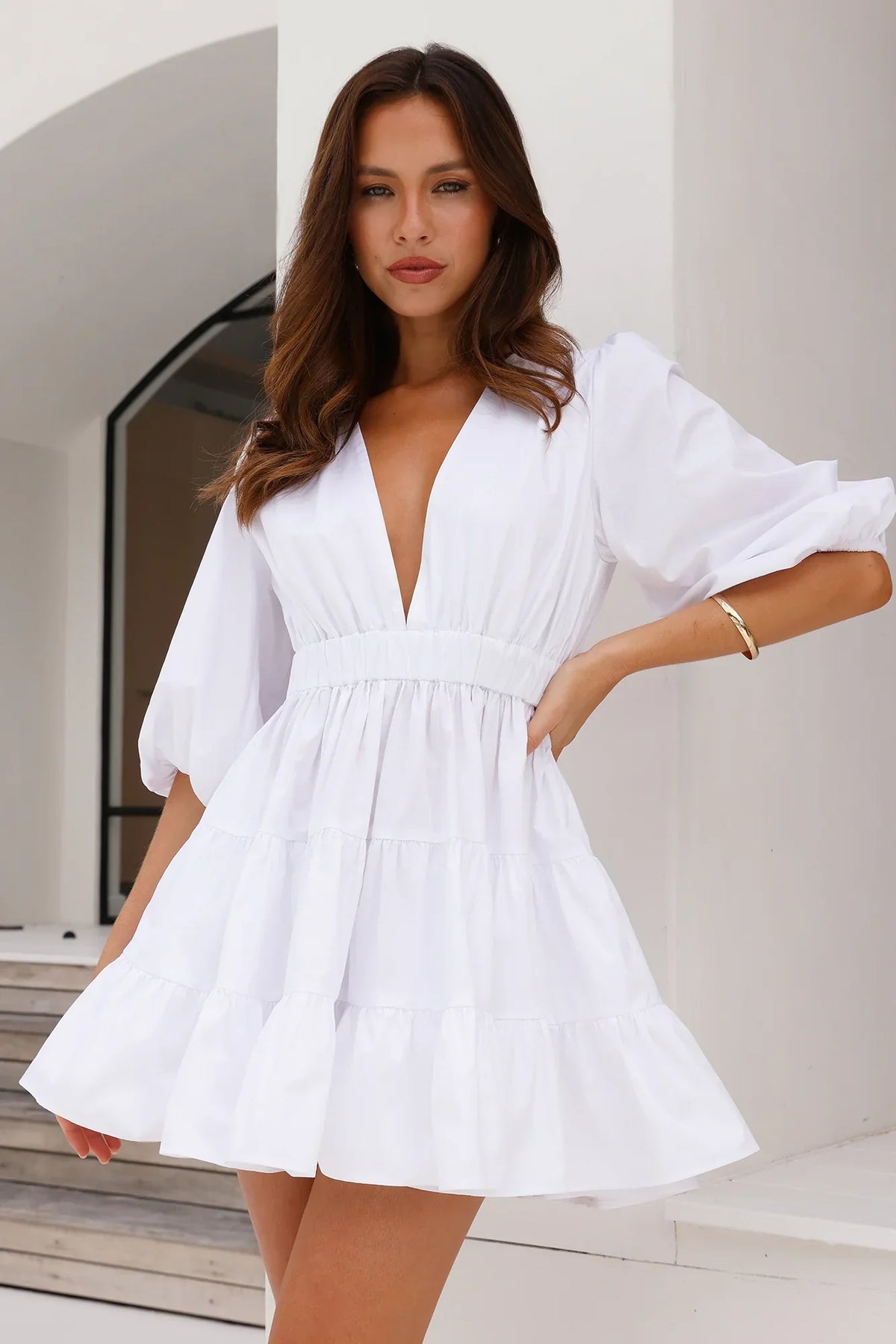 HELLO MOLLY Sweetest Treat Mini Dress White