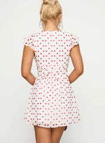 I Guess So Mini Dress White / Burgundy
