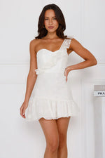 Aesthetic Evenings One Shoulder Mini Dress White