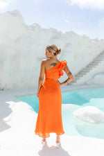 In These Moments One Shoulder Maxi Dress Orange