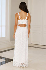 Catching Up Embroidered Maxi Dress White