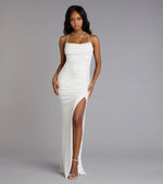 Diane Lace-Up Slit Mermaid Glitter Formal Dress