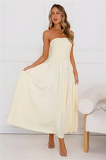 Palmetto Strapless Maxi Dress Yellow