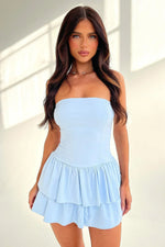 Libby Strapless Mini Dress - Blue