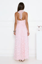 Magnetic Luxe Halter Maxi Dress Pink