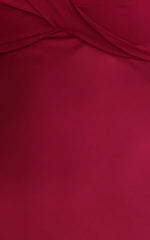 Flynn Maxi Dress - Satin Halter Sweetheart Neck Dress in Wine