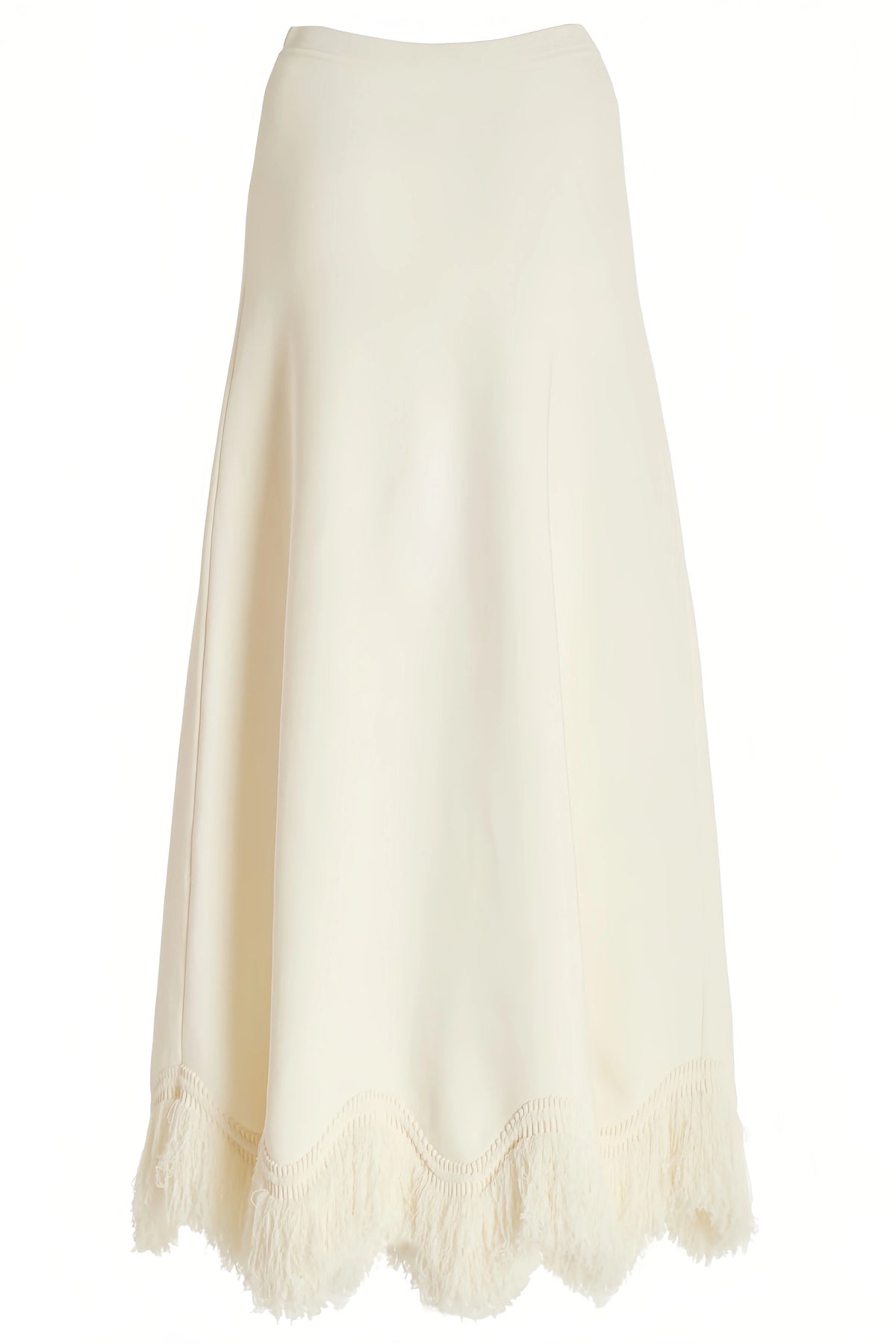Jora White Fringe Maxi Dress Two Piece Set