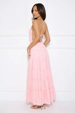 Make Up Halter Maxi Dress