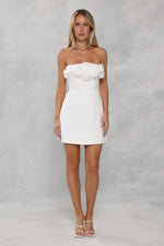 Wild Rose Affair Strapless Mini Dress White