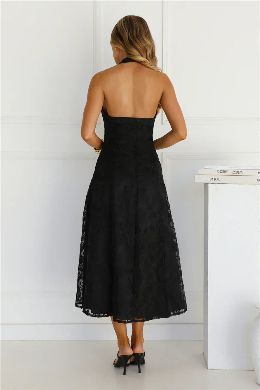 Disco Daze Halter Midi Dress
