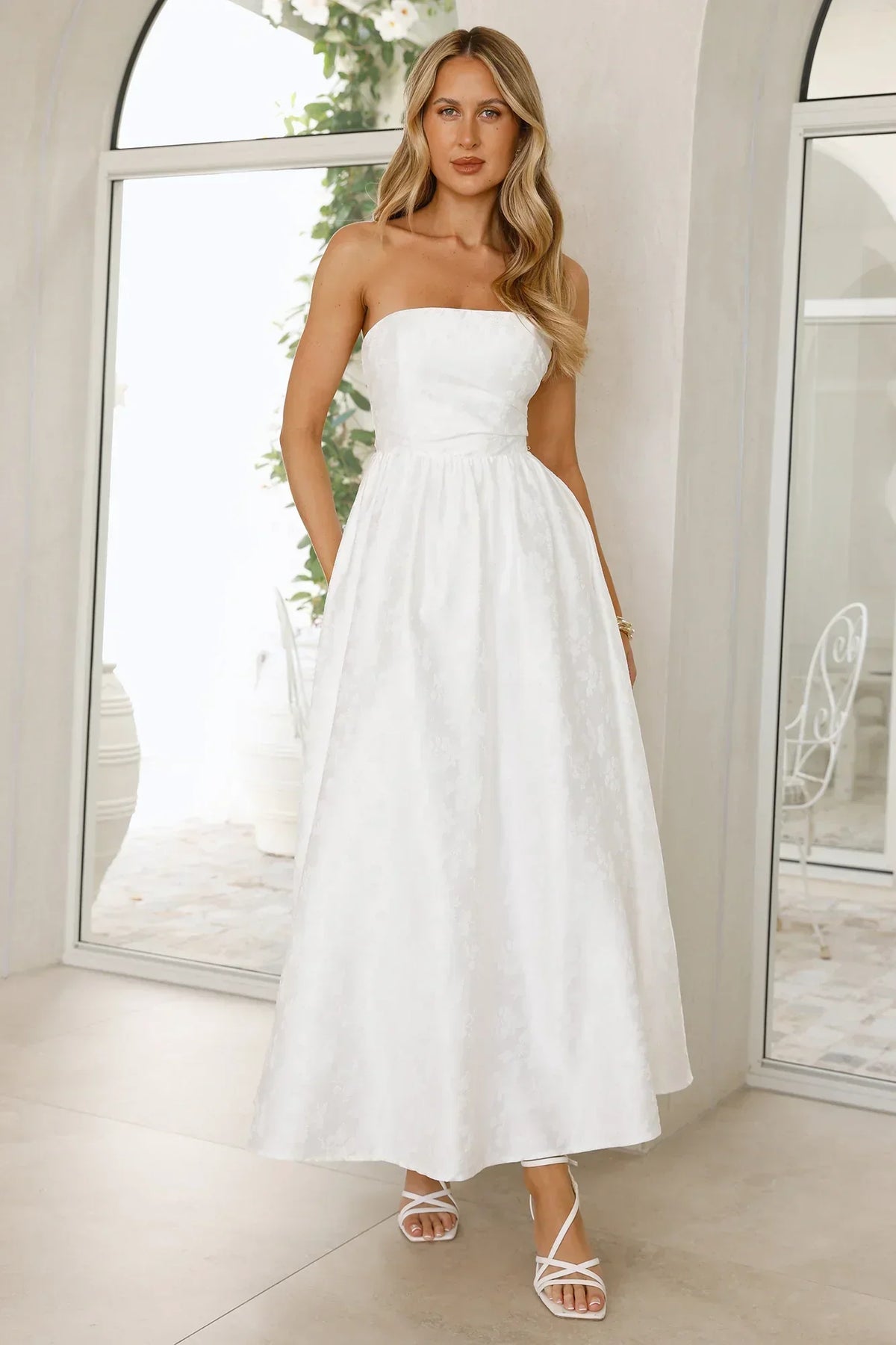 Dancing In Magic Strapless Maxi Dress