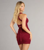 Lea Glitter Lace-Up Mini Dress