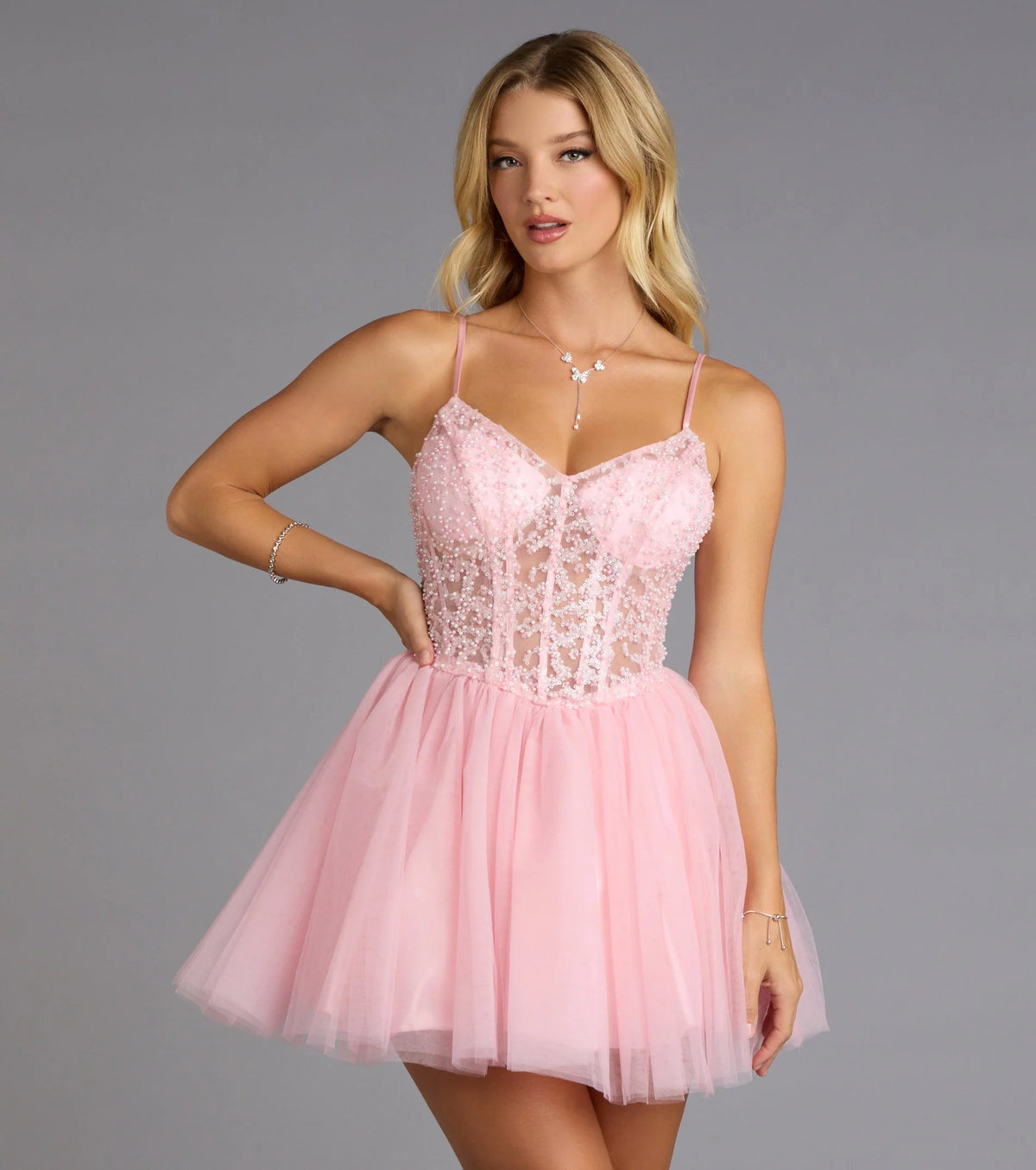 Liza Corset Tulle Skater Dress