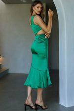 Just A Rumor Cut-Out Midi Dress Green