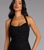Madilyn Sequin Beaded Halter Mini Dress