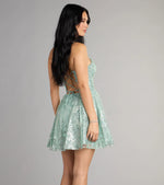Aaliyah Glitter Mesh Lace-Up Short Dress